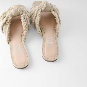 Zara Fringed Flat Sandals with Knot